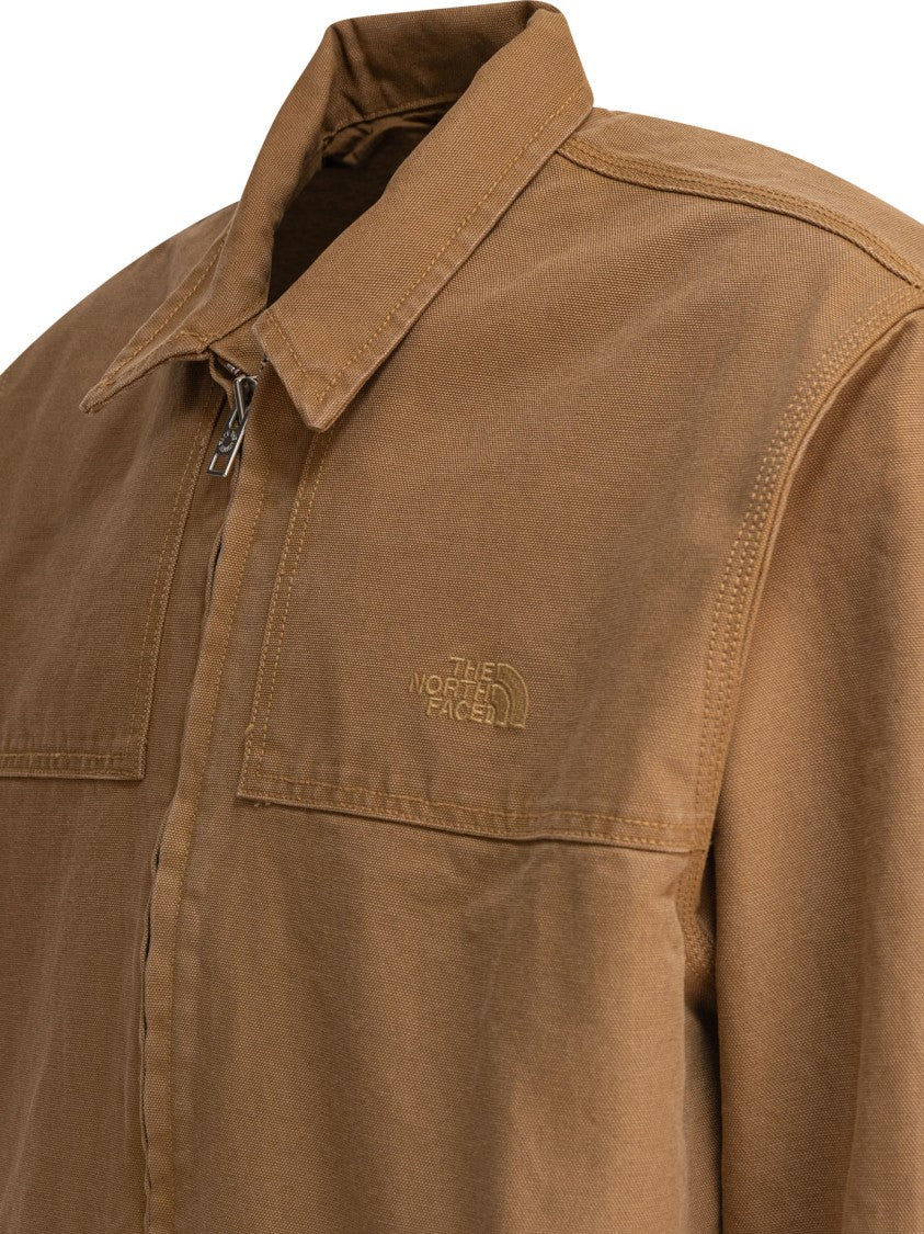 The North Face Boxy Cotton Jacket With Embroidered Logo