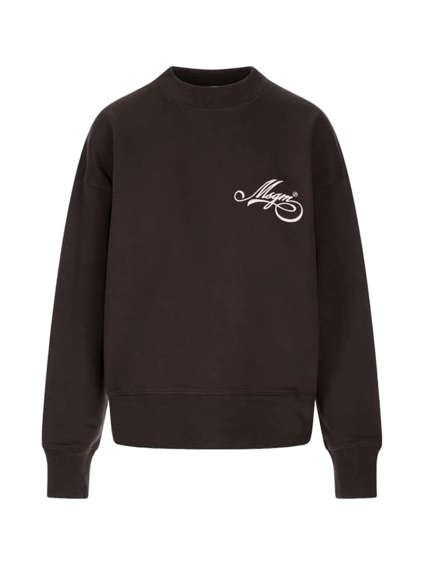 Msgm Relaxed-Fit Long-Sleeved Sweatshirt With Embroidered Logo