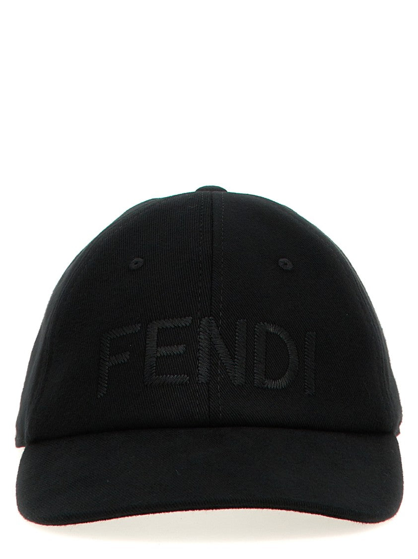 Fendi Cotton Canvas Cap With Tone-On-Tone Logo Embroidery