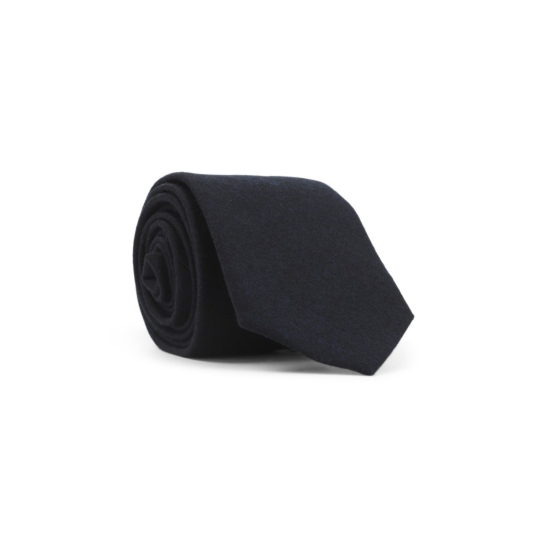 Canali Black 100% Wool Tie With Subtle Weave Detail