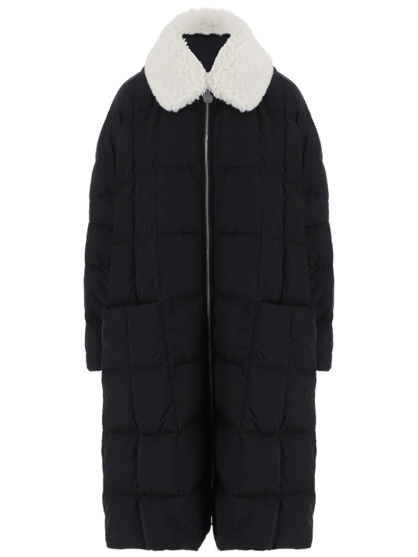 Ienki Ienki Quilted Down Jacket With Classic Shearling Collar And Fixed Hood