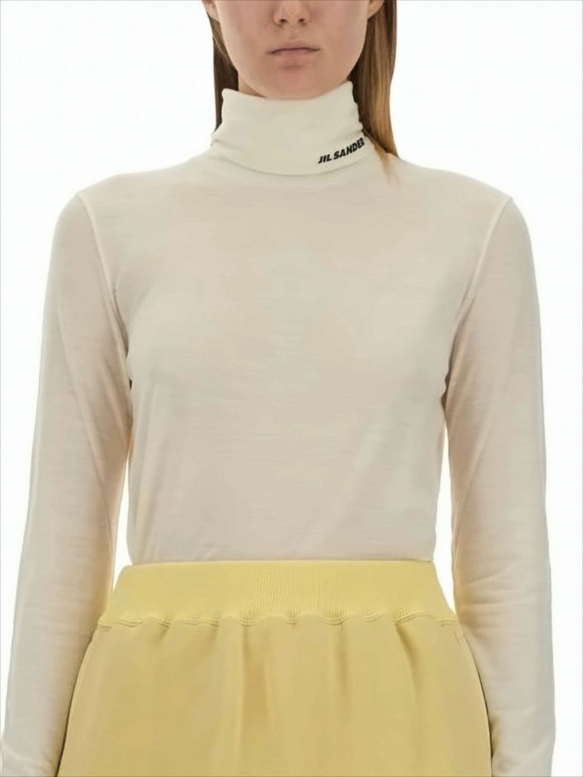Jil Sander Fitted Turtleneck Top With High Neckline