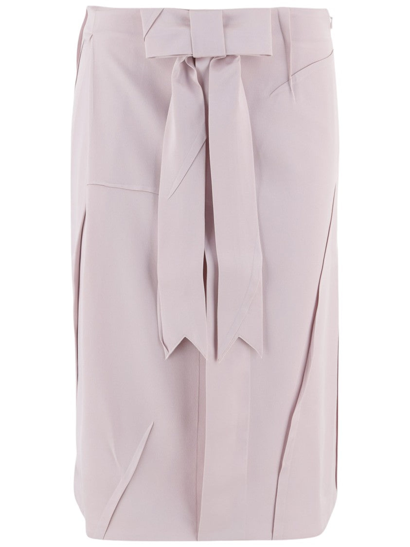 Alainpaul Light Pink Bow Acetate-Blend Midi Skirt