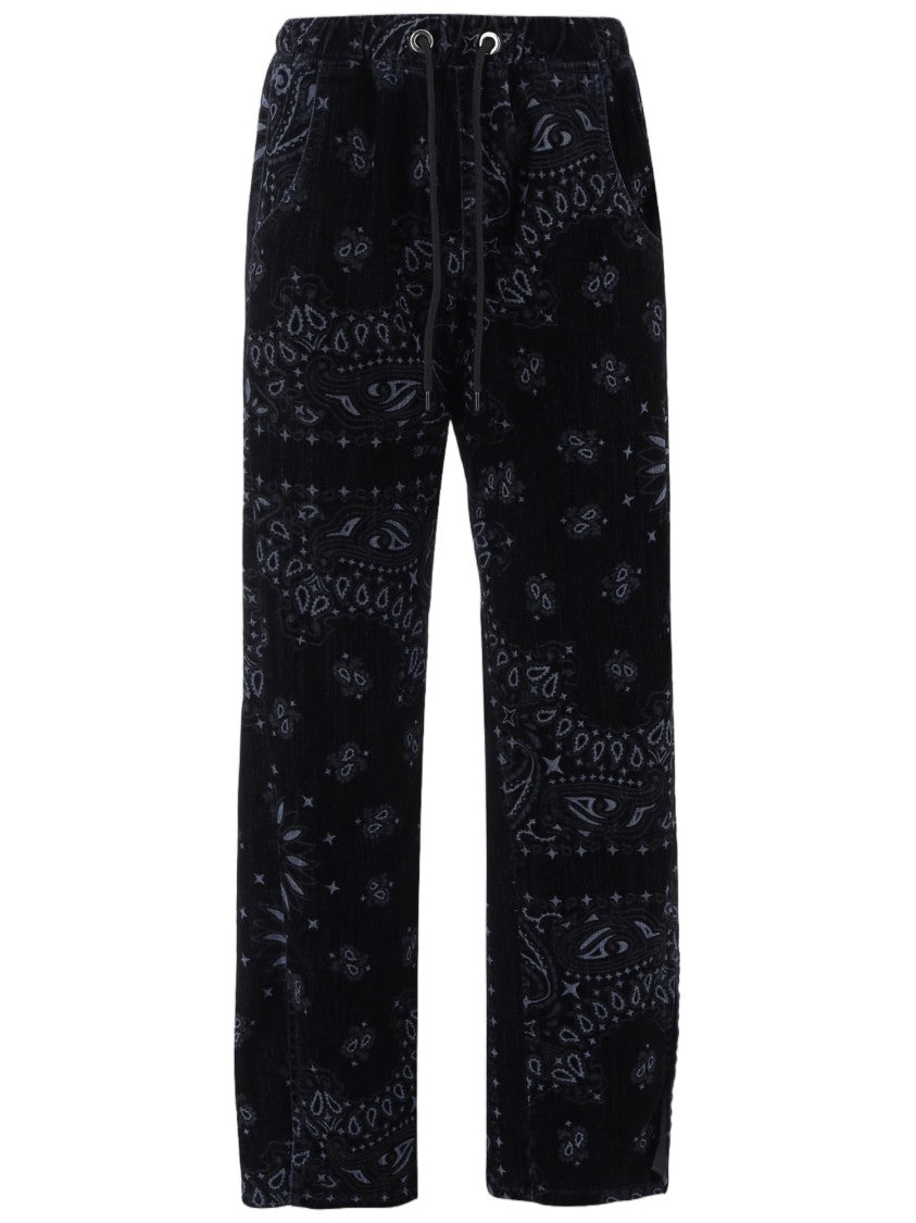 Don't @ Me Black Cotton Bandana Print Drawstring Pants