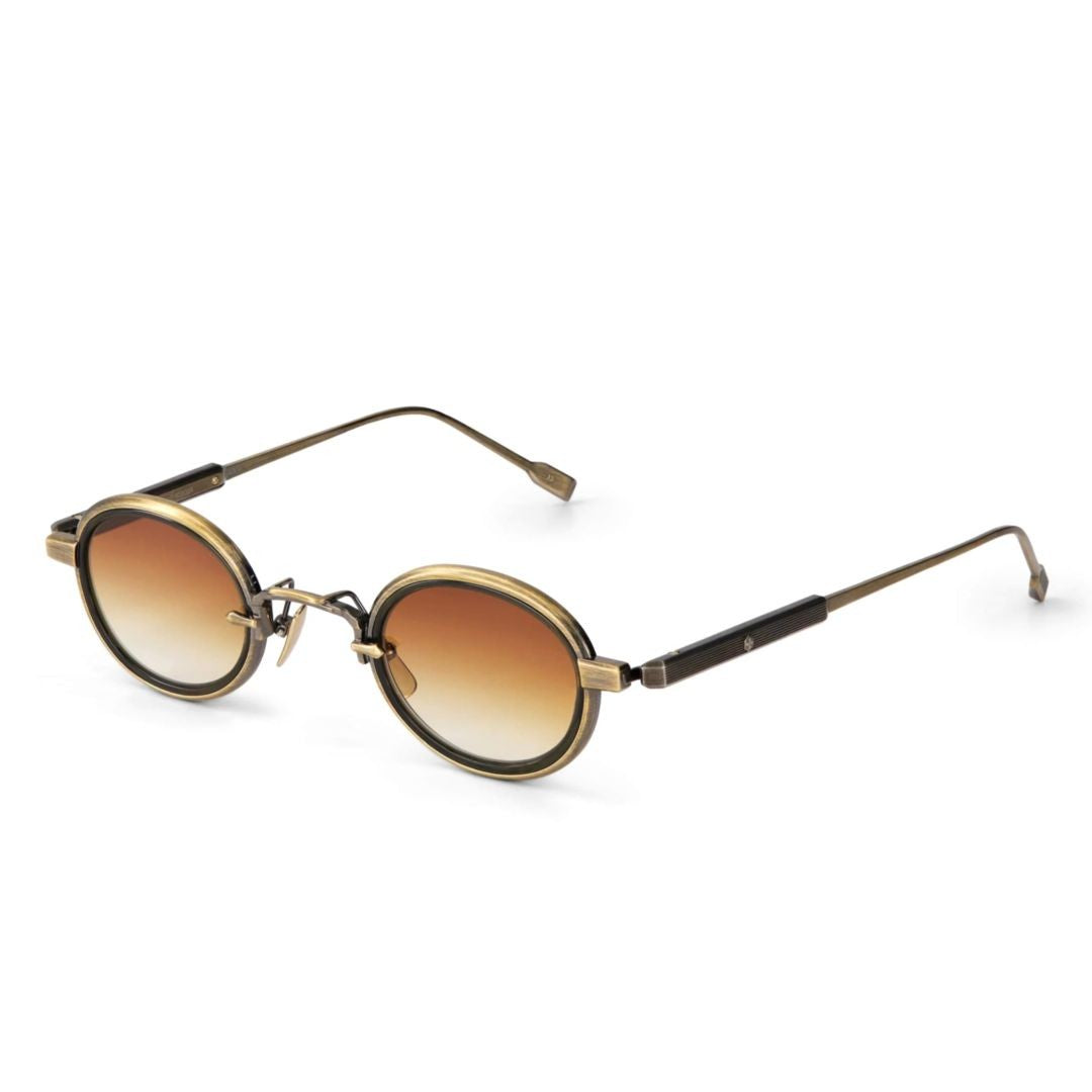 Sato Brown Algedi-T Ag/As-1 Gradient Metallic Round Sunglasses