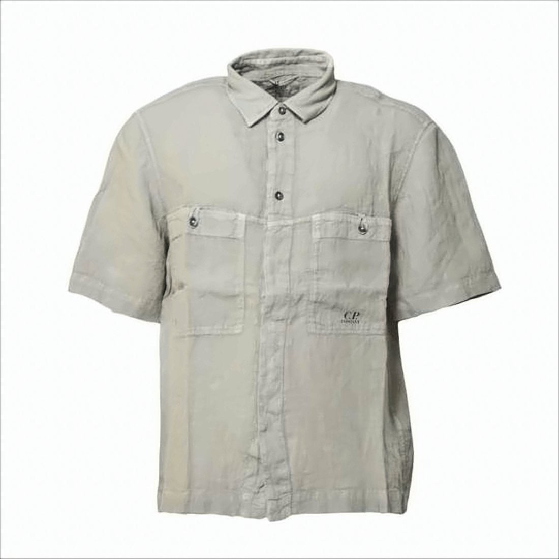 C.P. Company Relaxed Fit Short-Sleeve Linen Shirt With Subtle Branding