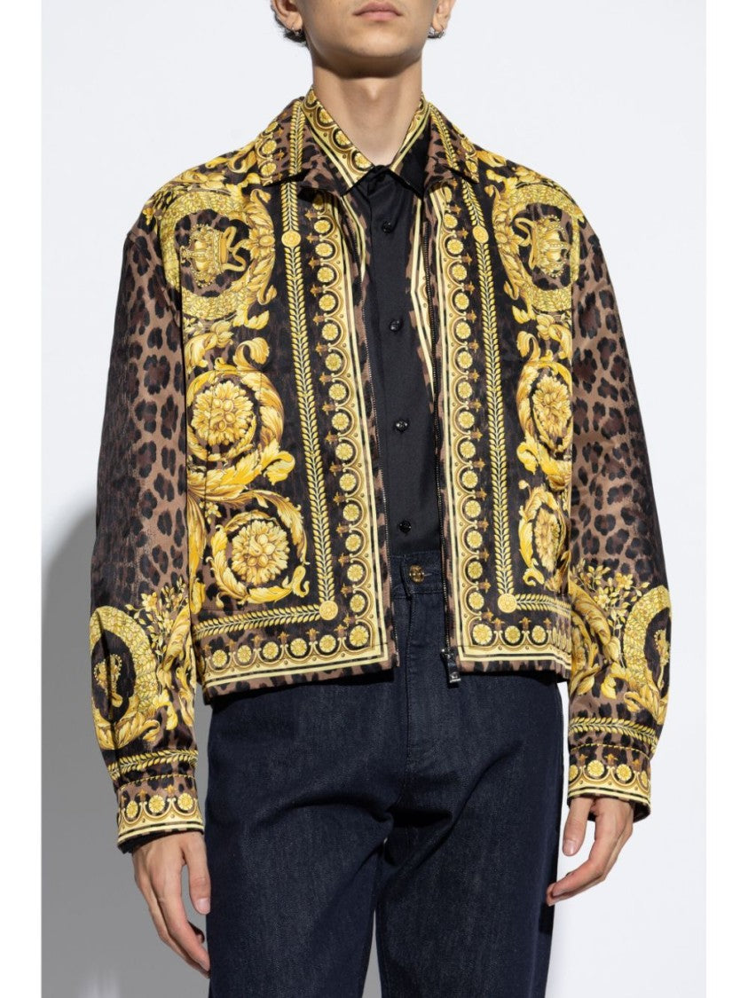 Versace Barocco-Leopard Print Jacket