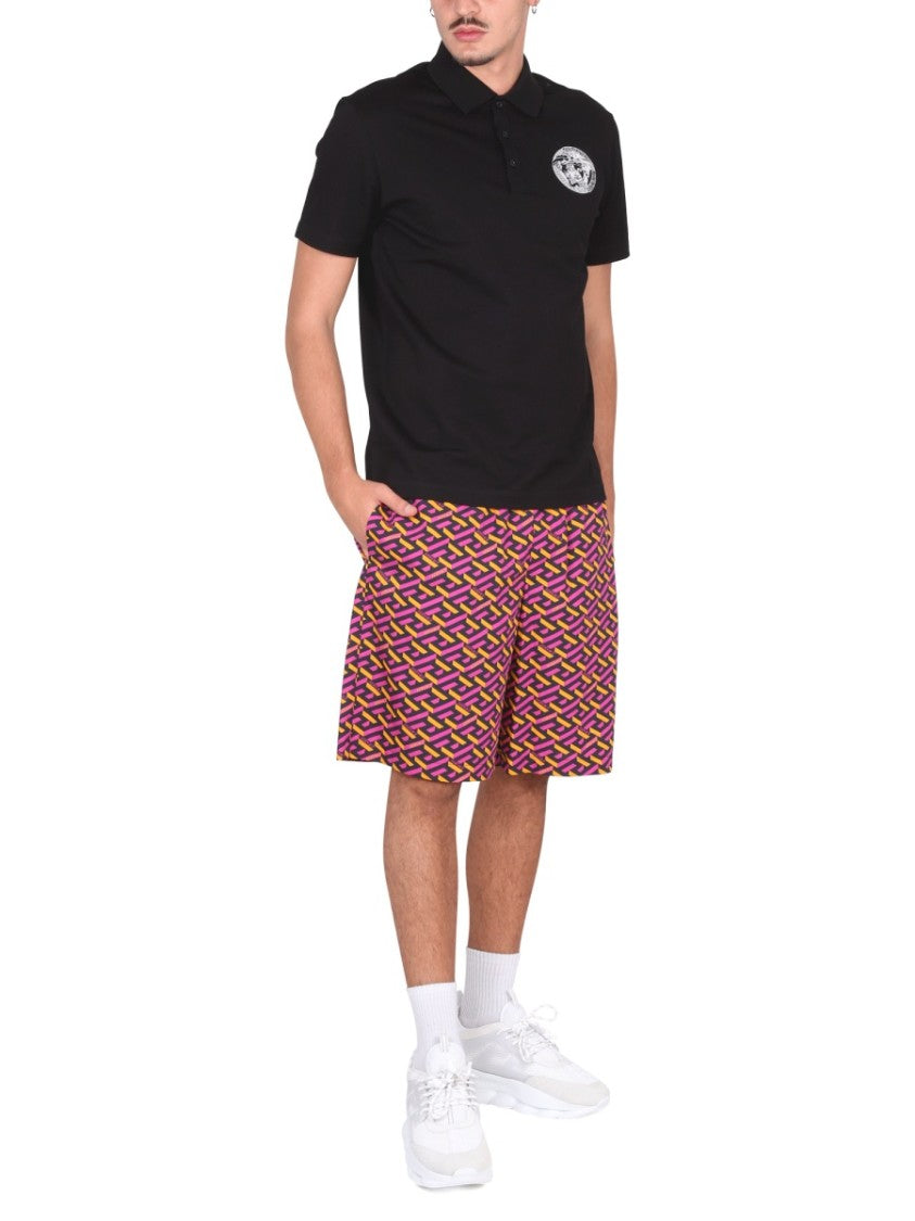 Versace Shorts With La Greca Print