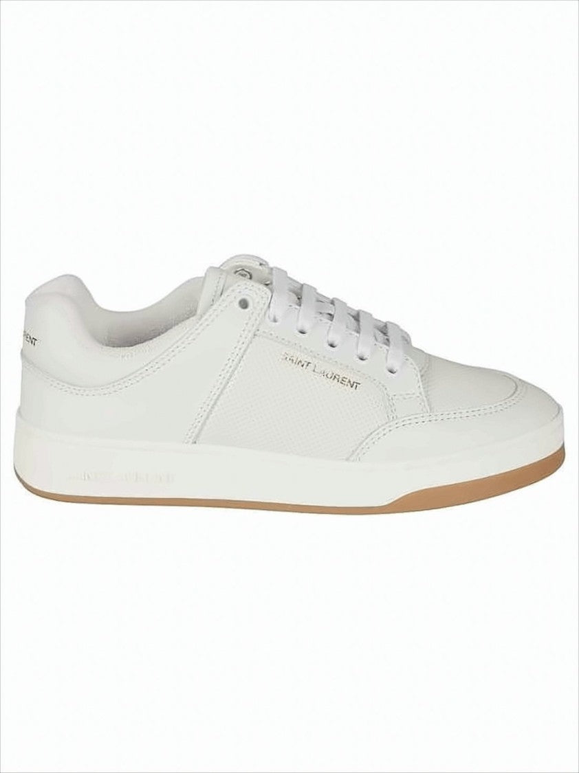 Saint Laurent Smooth Calf Leather Low-Top Sneakers With Embossed Detailing