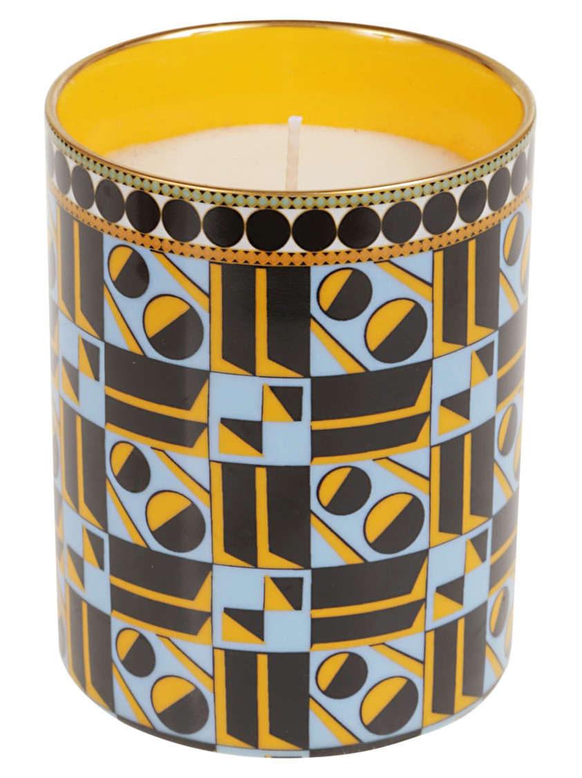 La Double J Ceramic Candle With Striking Geometric Pattern