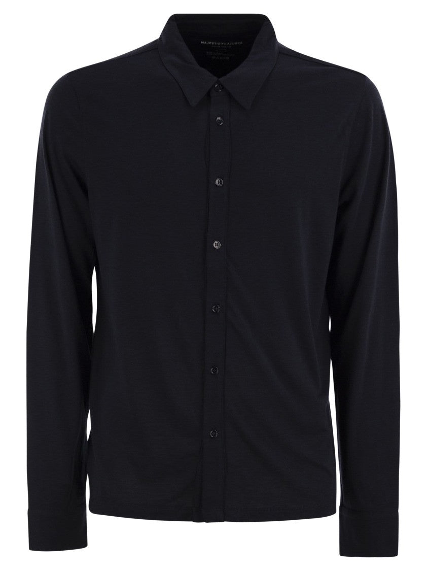 Majestic Long-Sleeved Lyocell And Cotton Shirt