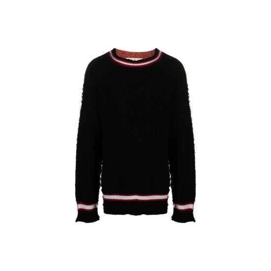 Marni Ribbed Knit Sweater With Striped Accents