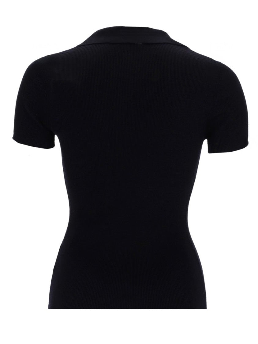 Max Mara Collared Fitted Virgin Wool Top