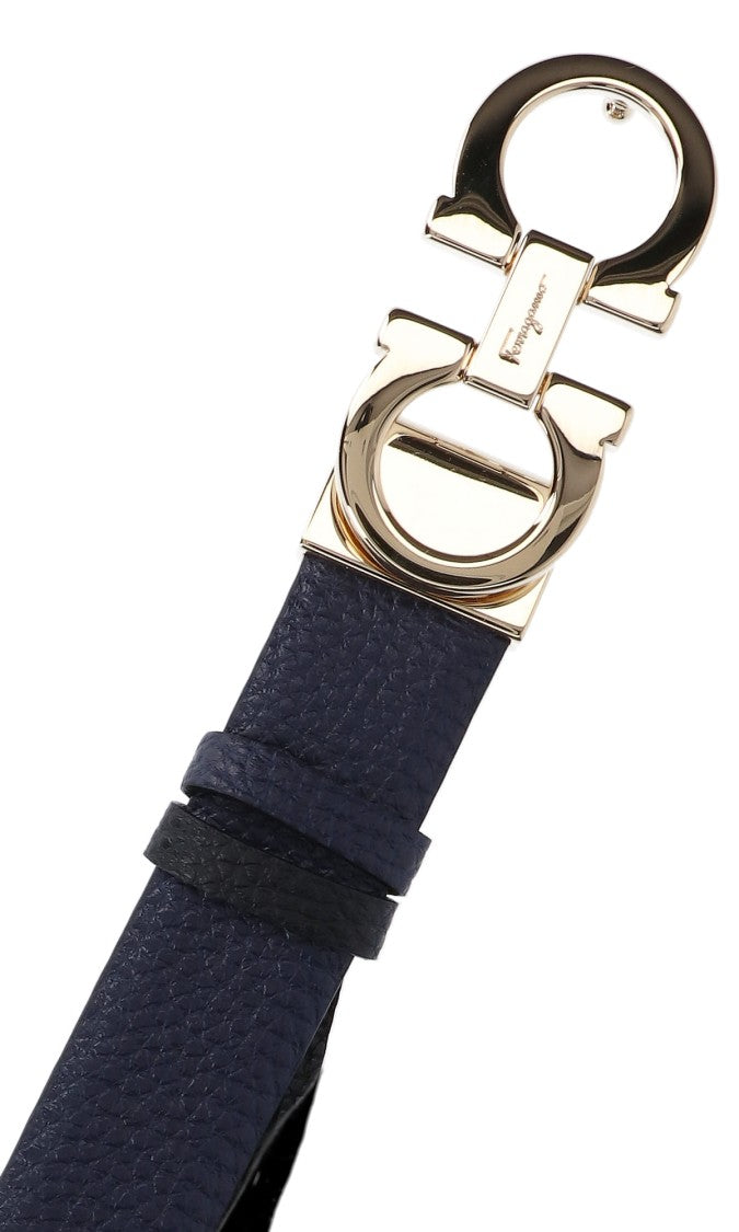 Ferragamo Reversible 'Gancini' Belt – Blue/Black