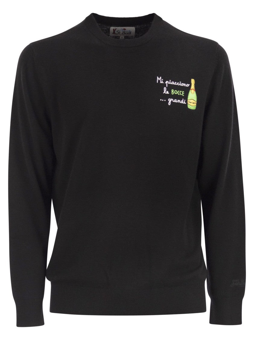 Mc2 Saint Barth Classic Crew Neck Jumper With Embroidered Detailing
