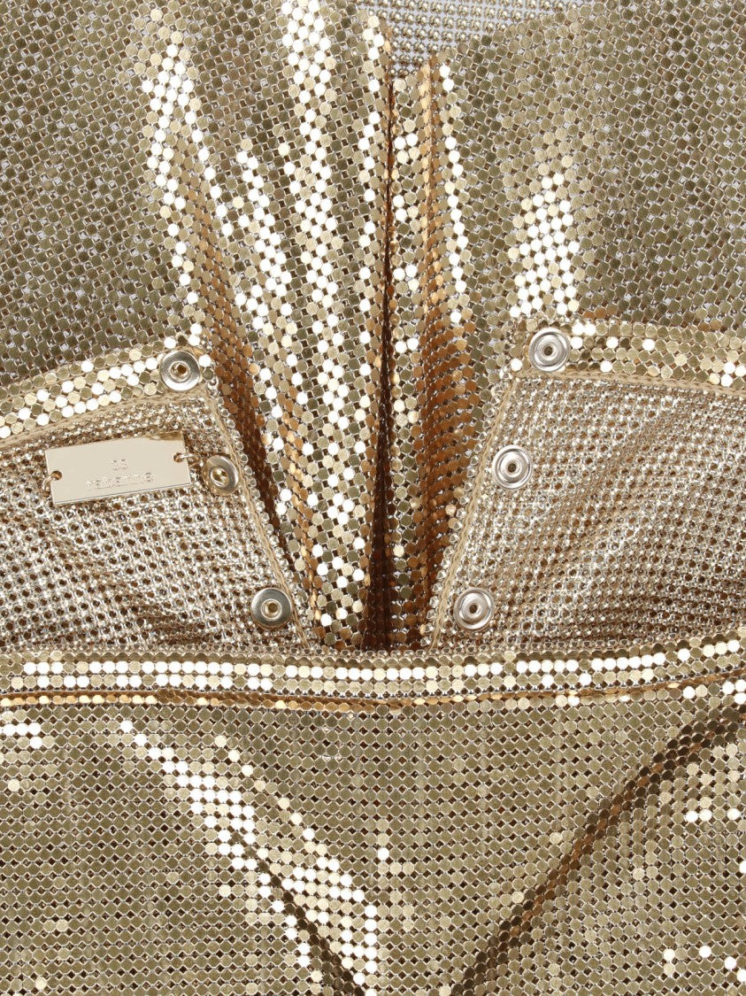 Rabanne Metallic Gold Mesh Mini Skirt