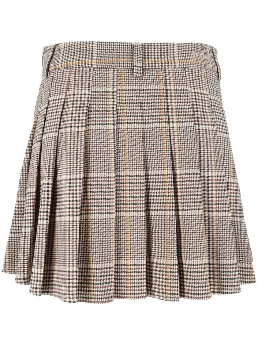 Mc2 Saint Barth Blay Flannel Tartan Pleated Mini Skirt
