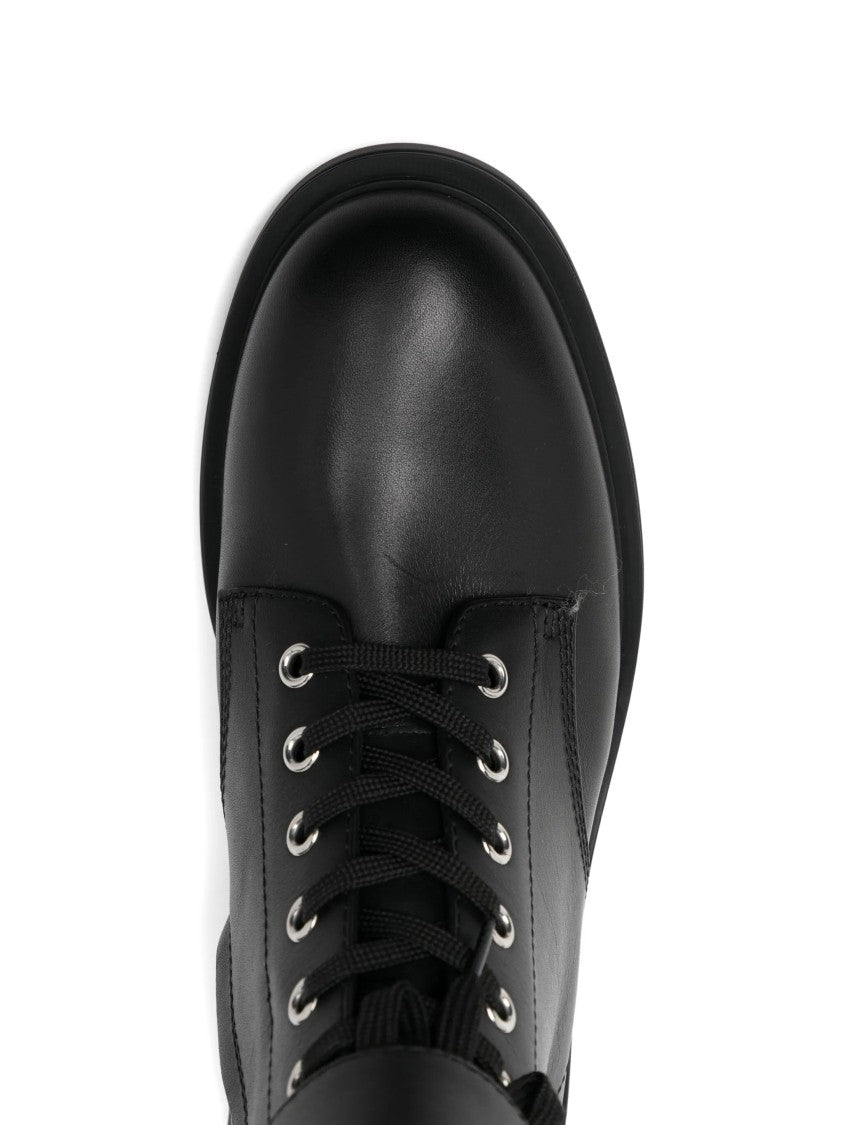 Gianvito Rossi Ripley Black Calf Leather Buckle Boots