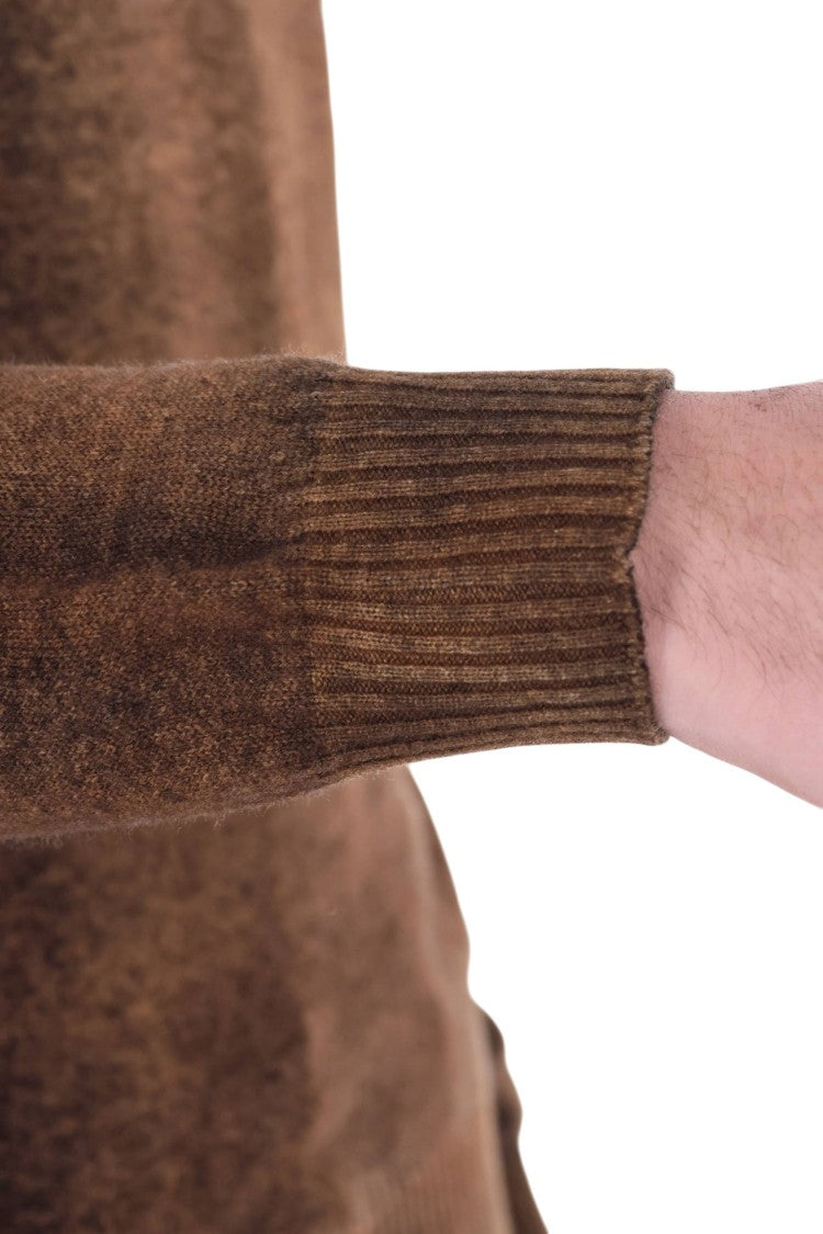Avant Toi Brown Hand-Painted Cashmere Crewneck Sweater