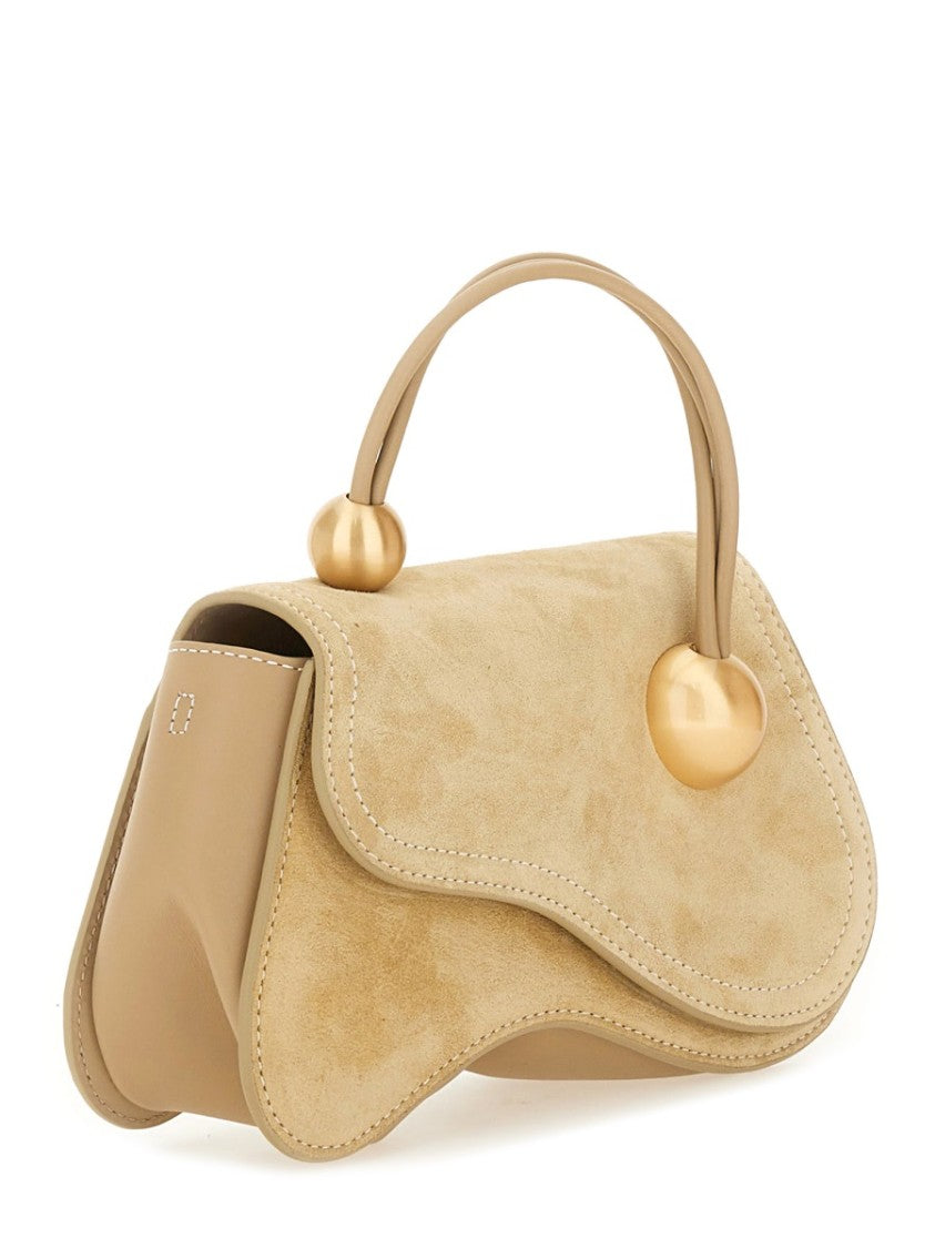 Cult Gaia Mini Shoulder Bag With Wavy Silhouette And Gold Accents