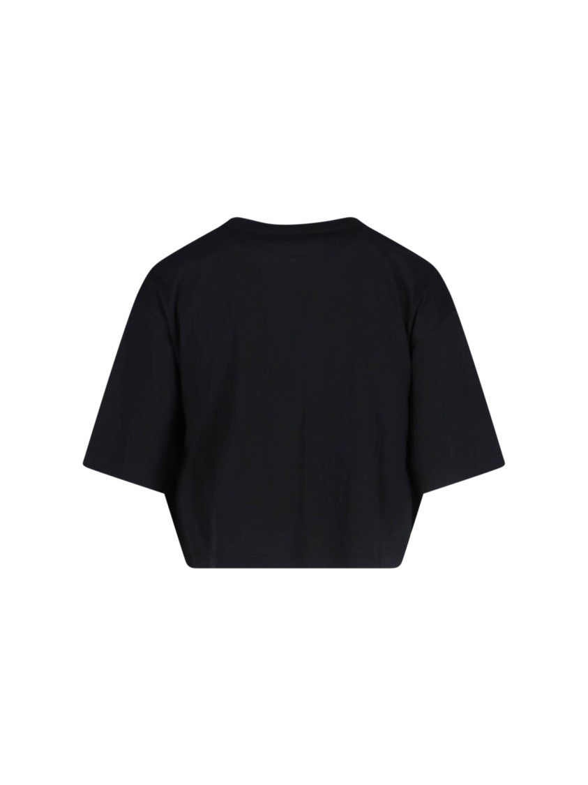 Balmain Logo Crop T-Shirt Black