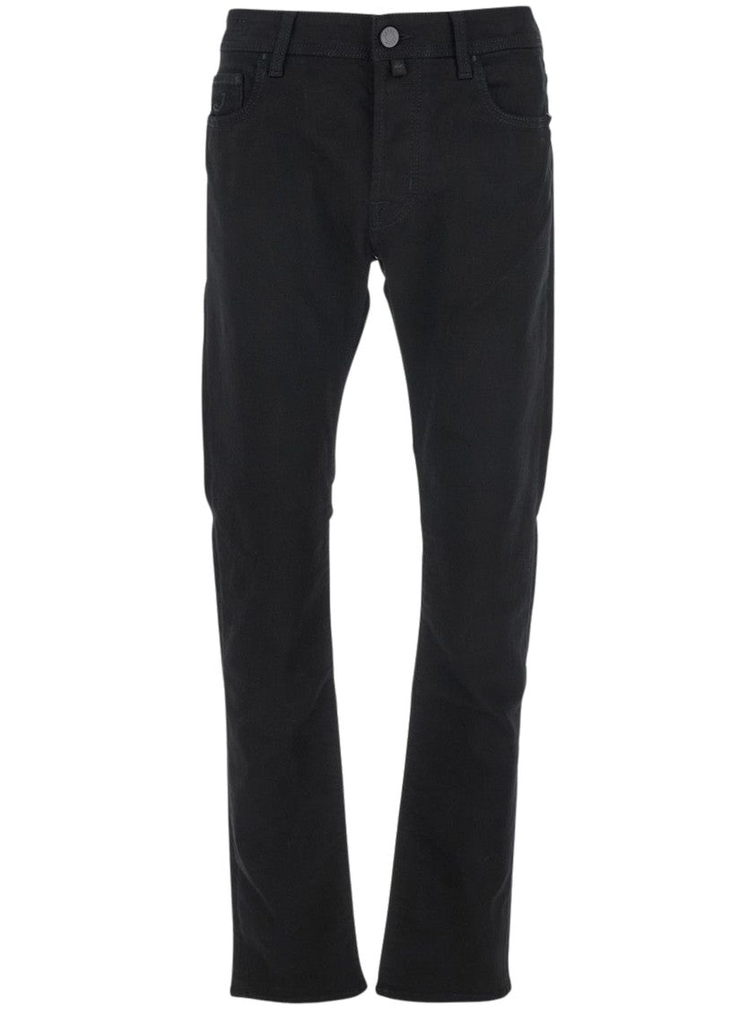 Jacob Cohen Minimalist Design Slim Fit Jeans With Logo Patch