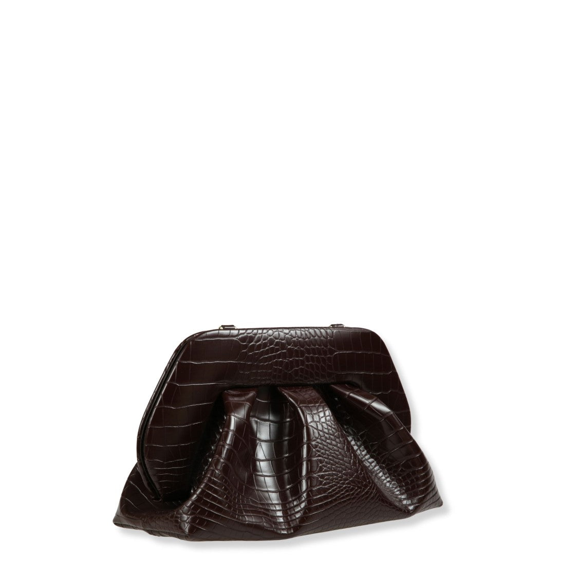 Themoirè Structured Croco-Embossed Handbag With Top Handle