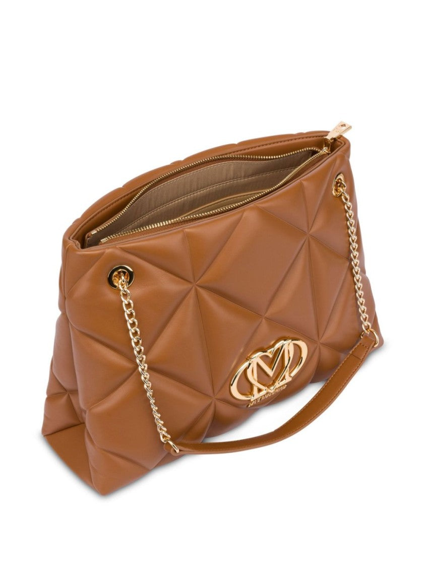 Love Moschino Brown Quilted Shoulder Bag