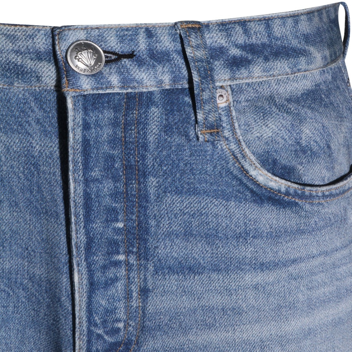 Rag & Bone Faded Blue Wide-Leg Jeans With High Waist