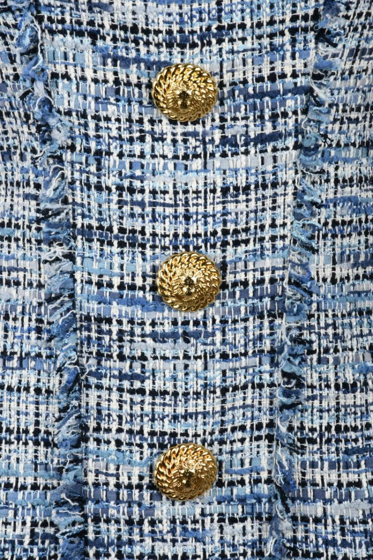 Balmain Short Bouclé Dress - Blue