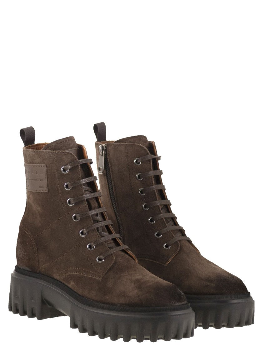 Hogan H700 - Suede Combat Boots
