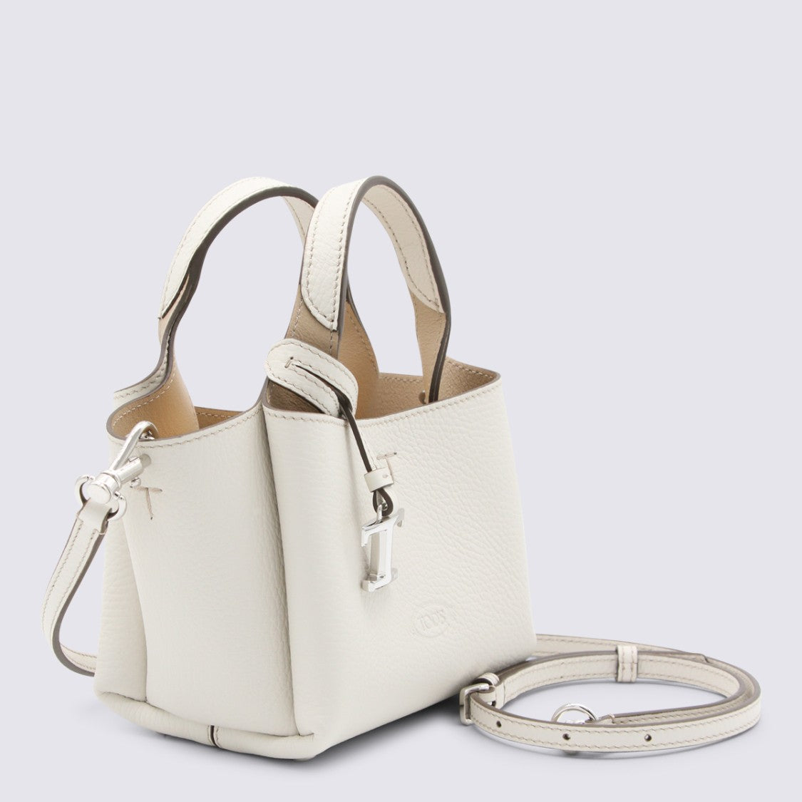 Tod's White Leather Top Handle Bag