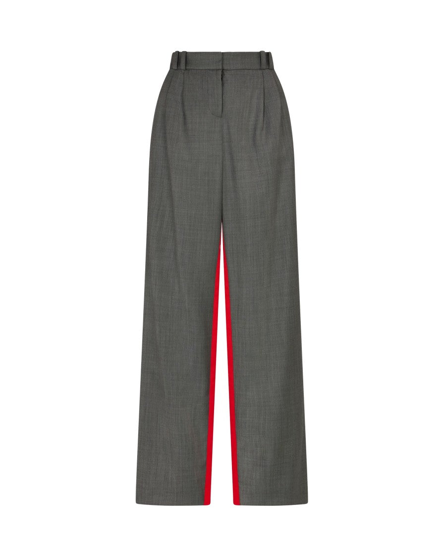 Serena Bute Boyfriend Trouser - Dark Grey / Red