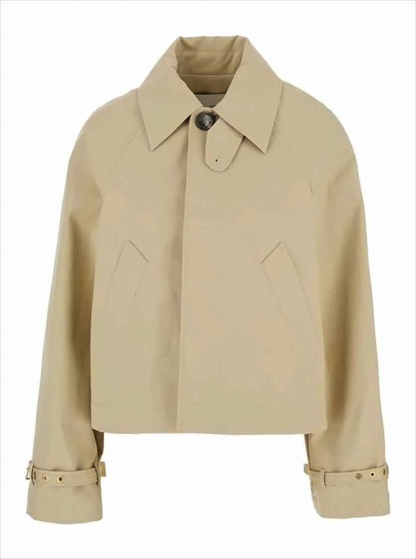 Ami Cropped Jacket With Structured Collar And Adjustable Cuffs