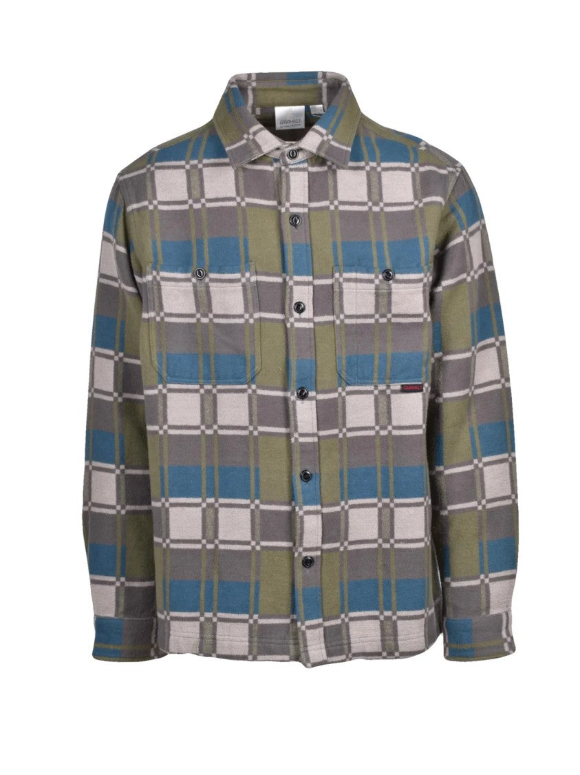 Gramicci Straight Flannel Shirt With Classic Collar And Button-Down Front