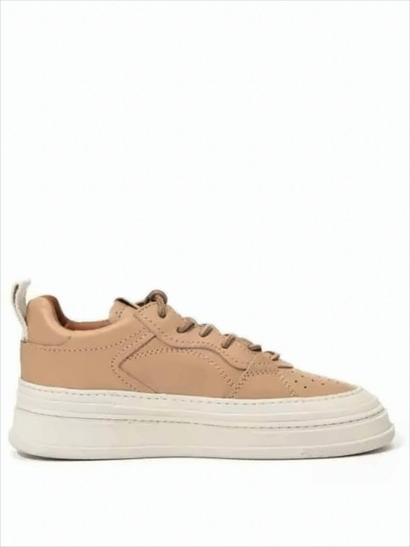 Buttero Smooth Leather Low-Top Sneakers With Textured Rubber Sole
