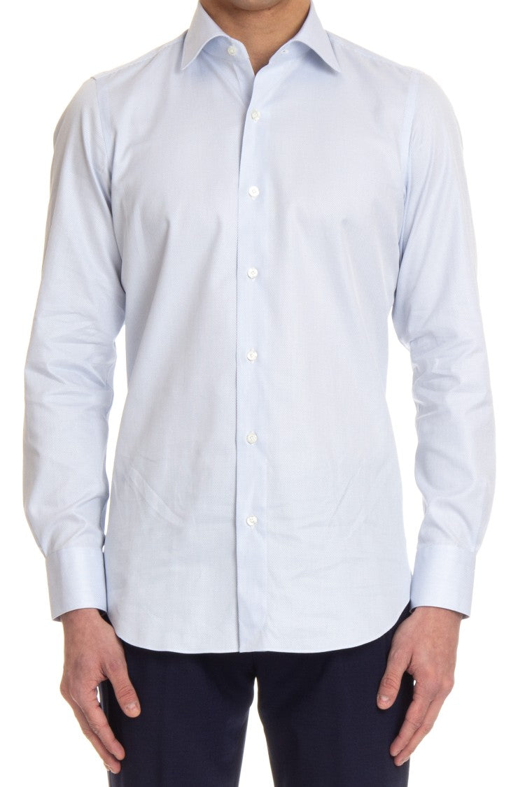 Finamore Textured Cotton Tailored Shirt Milano Line