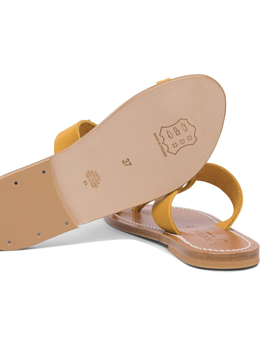 K.Jacques Yellow Leather Minimalist Sandals
