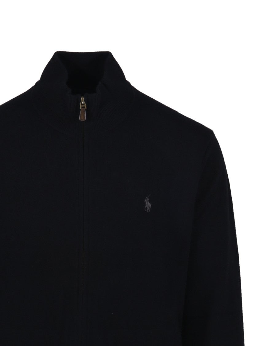 Polo Ralph Lauren High Collar Full Zip Sweater With Smooth Finish