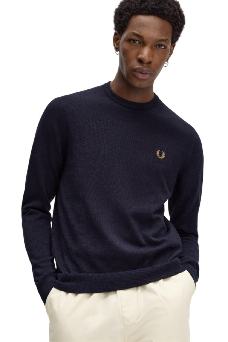 Fred Perry Regular Fit Crewneck Sweater Wool-Cotton Blend