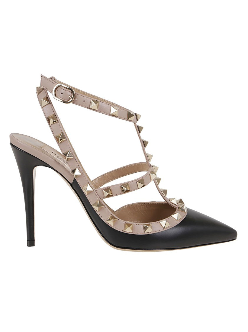 Valentino Garavani Pointed-Toe Rockstud Pumps With Adjustable Ankle Straps
