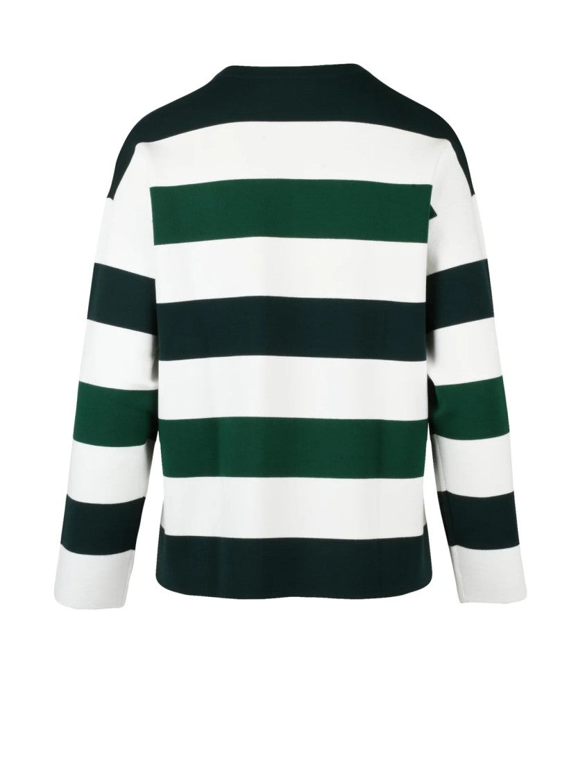 Max Mara Asymmetric Stripe Knit Sweater With Boxy Silhouette