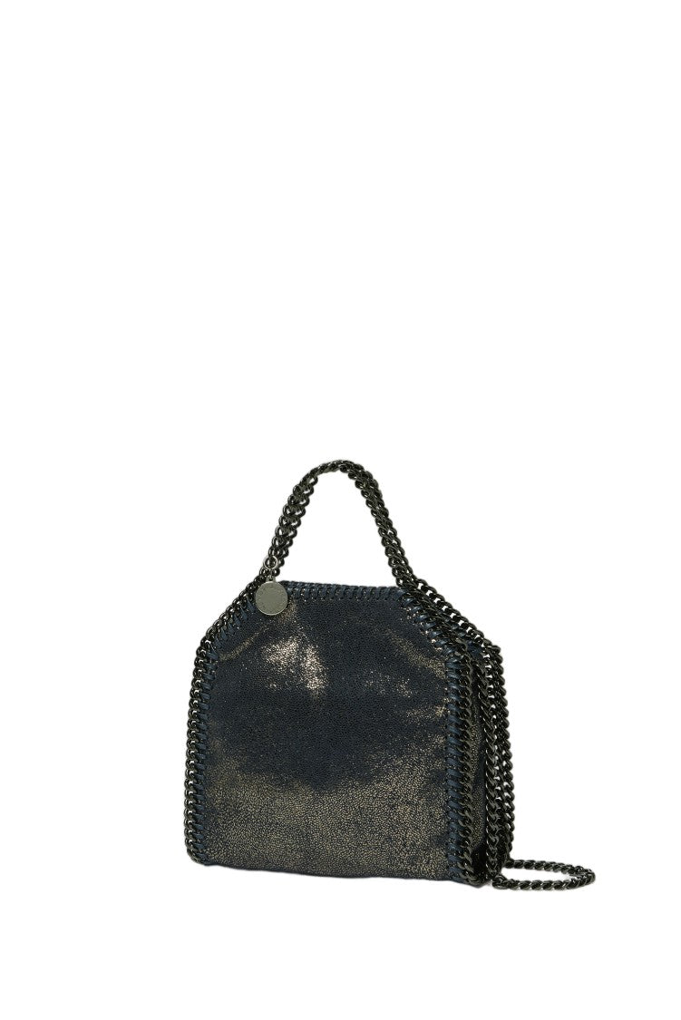Stella Mccartney Blue Falabella Eco-Shiny Dotted Chamois Chain Tiny Tote Bag