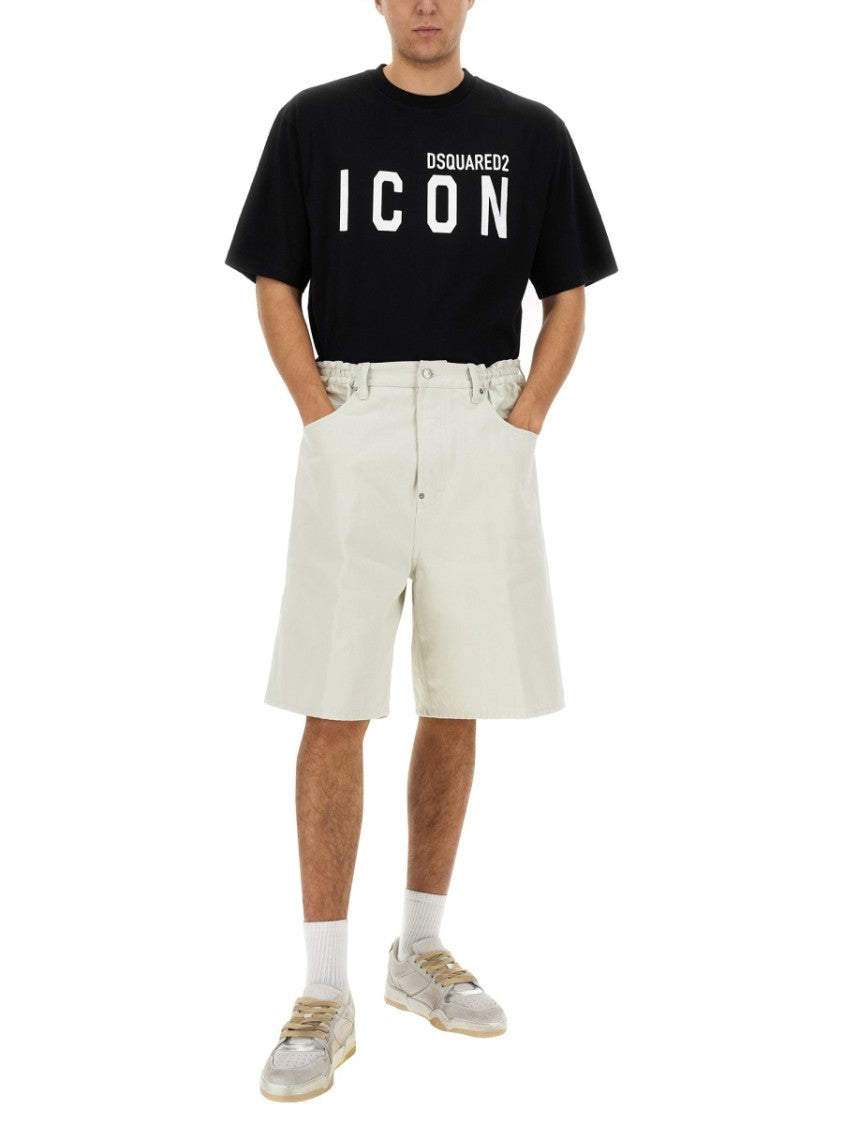 Dsquared2 Denim Bermuda Shorts With Classic Five-Pocket Design