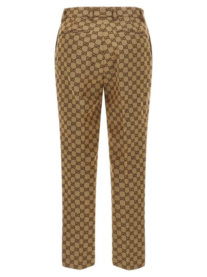 Gucci Tailored Trousers In Original Gg Monogram Fabric