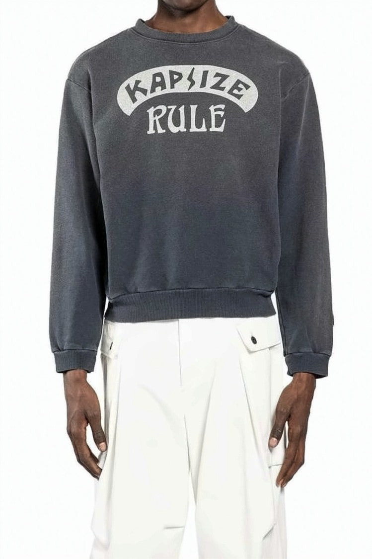 Kapital Cropped Long-Sleeve Sweatshirt With Vintage Graphic