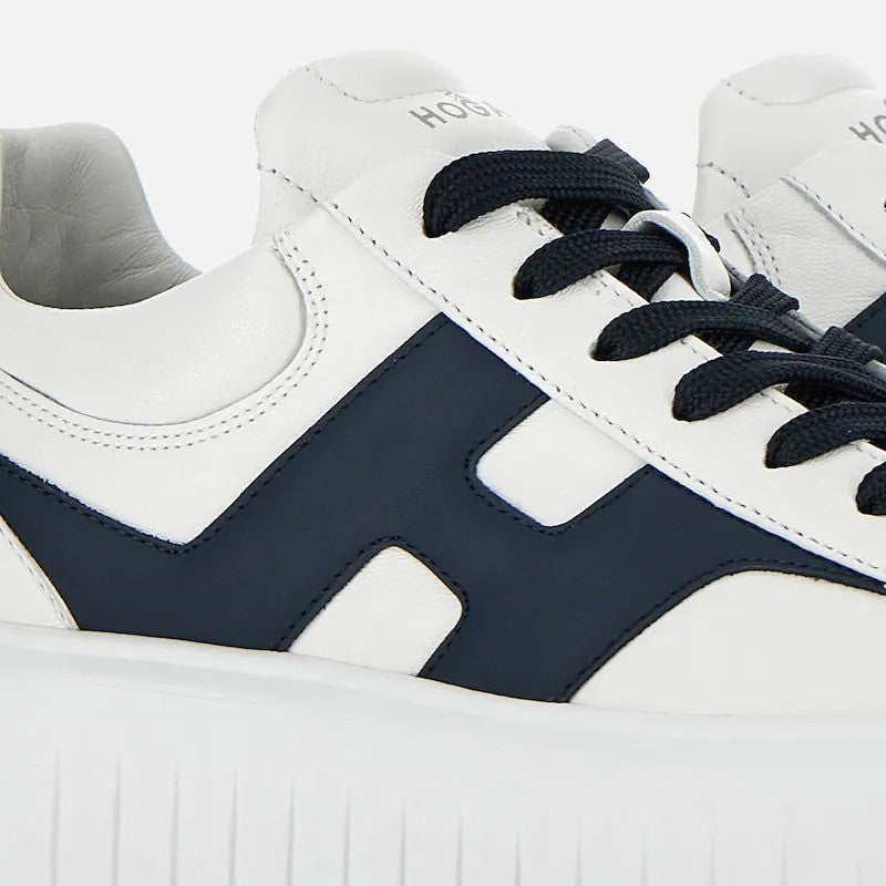 Hogan Navy Accent Chunky Sole Low-Top Sneakers