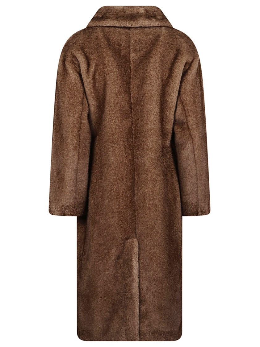 S.W.O.R.D 6.6.44 Classic Tailored Faux Fur Coat With Notched Lapel And Flap Pockets