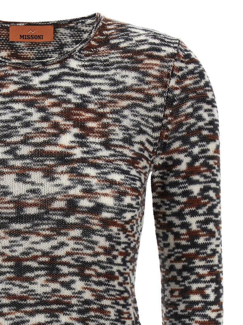 Missoni Multicolored Pattern Cashmere Sweater With Crew Neck Design