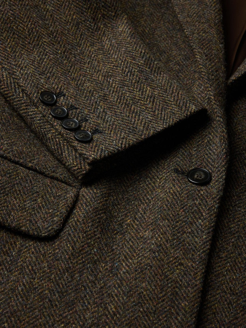 Soeur Tailored Brown Herringbone Sevres Jacket